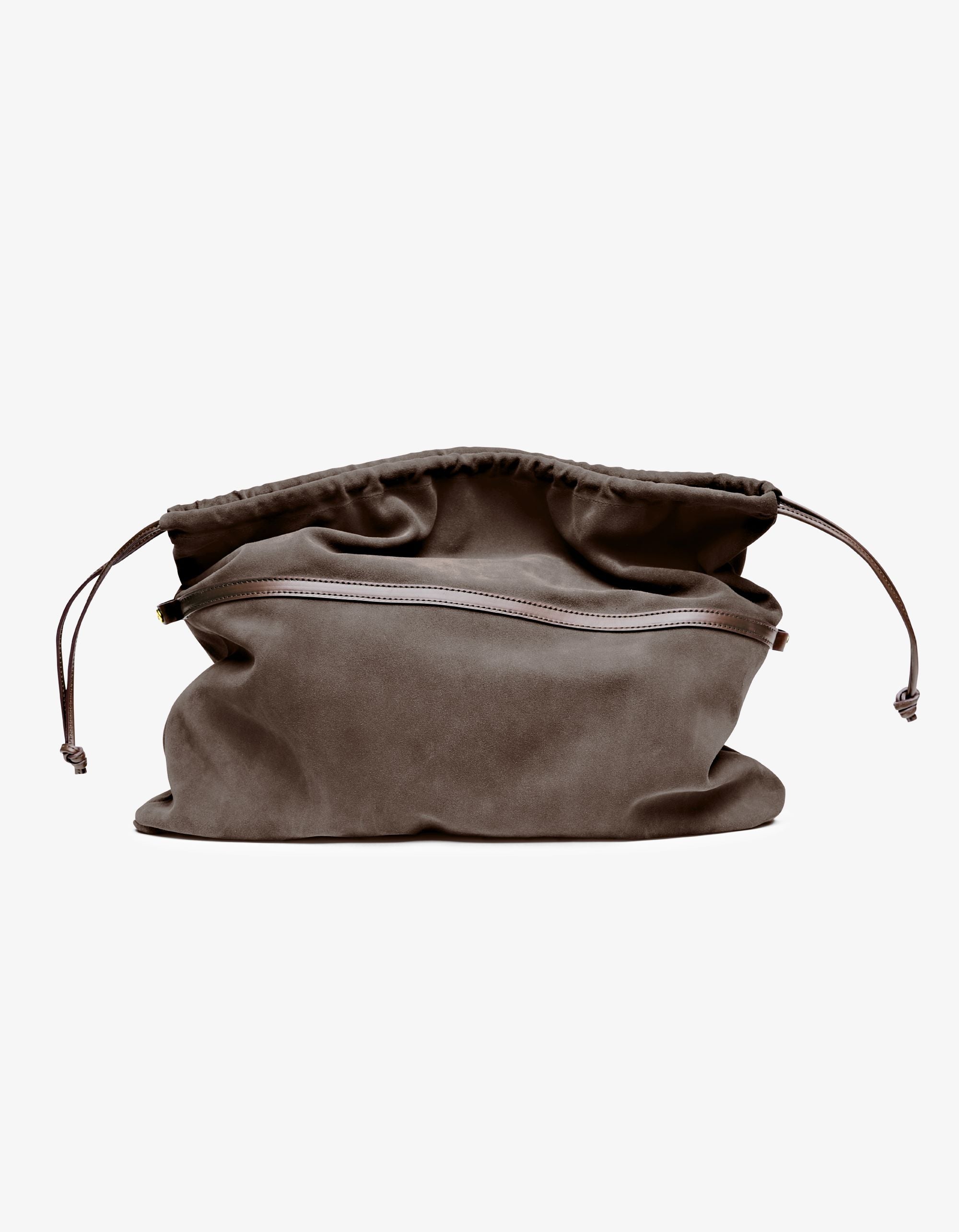 Fawn Gigi pouch featuring NYC-made craftsmanship, soft Italian leather, and removable suede drawstring liner