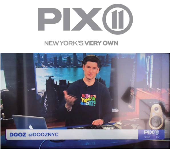 Dooz What's Your Sign? Sweatshirt featured on Pix11 news small business