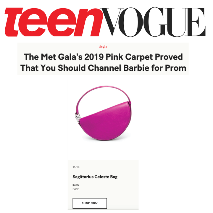 Dooz sagittarius celeste bag womens handbag fuschia hot pink featured in Teen Vogue