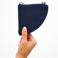 Dooz navy blue water sign element zip zipper wallet handmade in usa from genuine italian leather color power