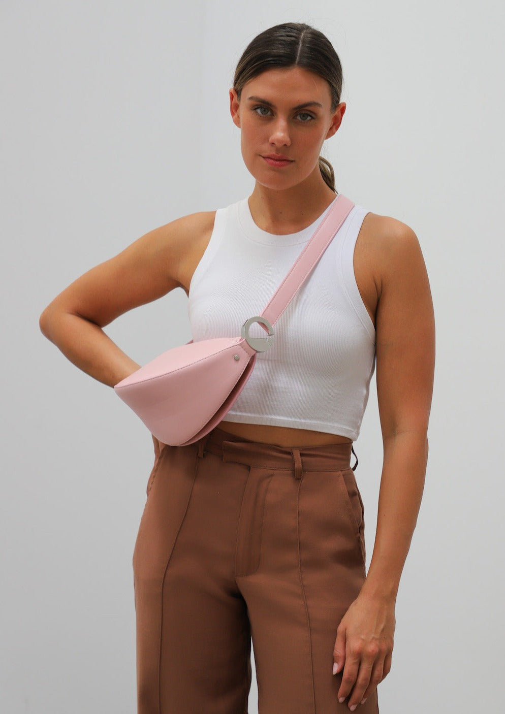 Celeste Medium Pink Basket Bag