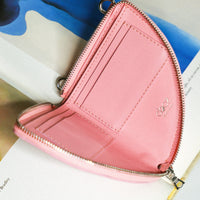 Dooz air sign element wallet zipper blush pink italian lambskin leather made in usa
