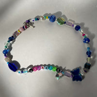 DOOZ astrology gift for her Aquarius Necklace rainbow beads
