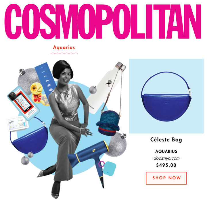Dooz aquarius celeste bag womens accessory gift for zodiac signs featured in Cosmopolitan