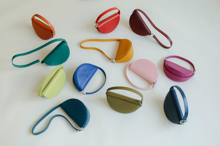 Dooz celeste bags colorful color psychology empowerment rainbow half moon handbags for women