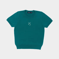 Dooz Taurus green cotton knit short sleeve sweater tee with zodiac glyph