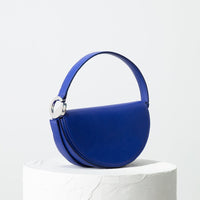 Dooz Aquarius cobalt leather crescent handbag short strap