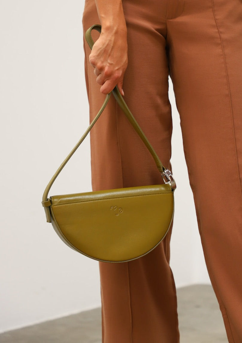 Dooz capricorn olive green celeste bag zodiac astrological gift for her womens purse genuine italian leather with embossed back pocket
