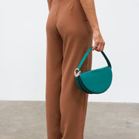 Dooz taurus celeste bag short strap handheld purse with silver hardware chic minimal design