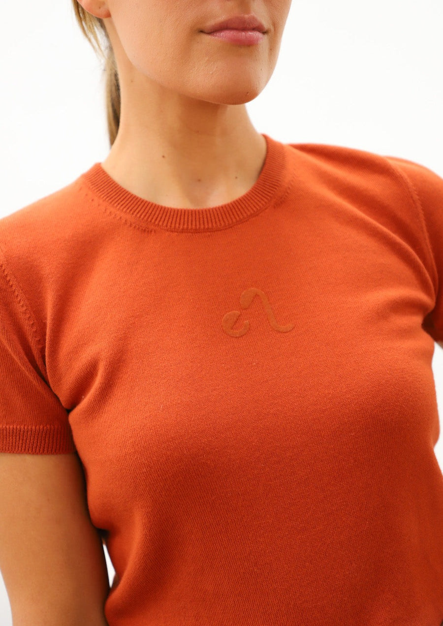 Dooz leo orange sweater for women 100% cotton color empowerment power color 