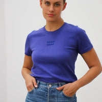 dooz aquarius zodiac sign color empowerment knitwear cotton sweater elevated womens basic t-shirt 