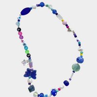 Dooz Aquarius star sign zodiac jewelry beaded necklace handmade freshwater pearls glass beads personalized
