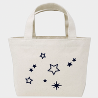 Dooz handmade cotton canvas tiny mini tote with printed stars