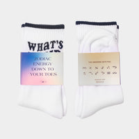 Dooz cotton blend white sport socks with gradient packaging