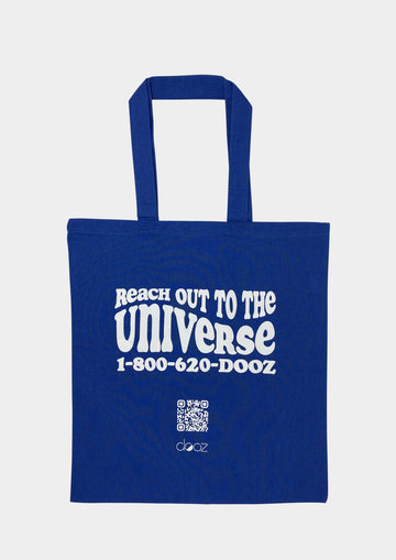 Dooz Universe cobalt blue printed cotton tote bag